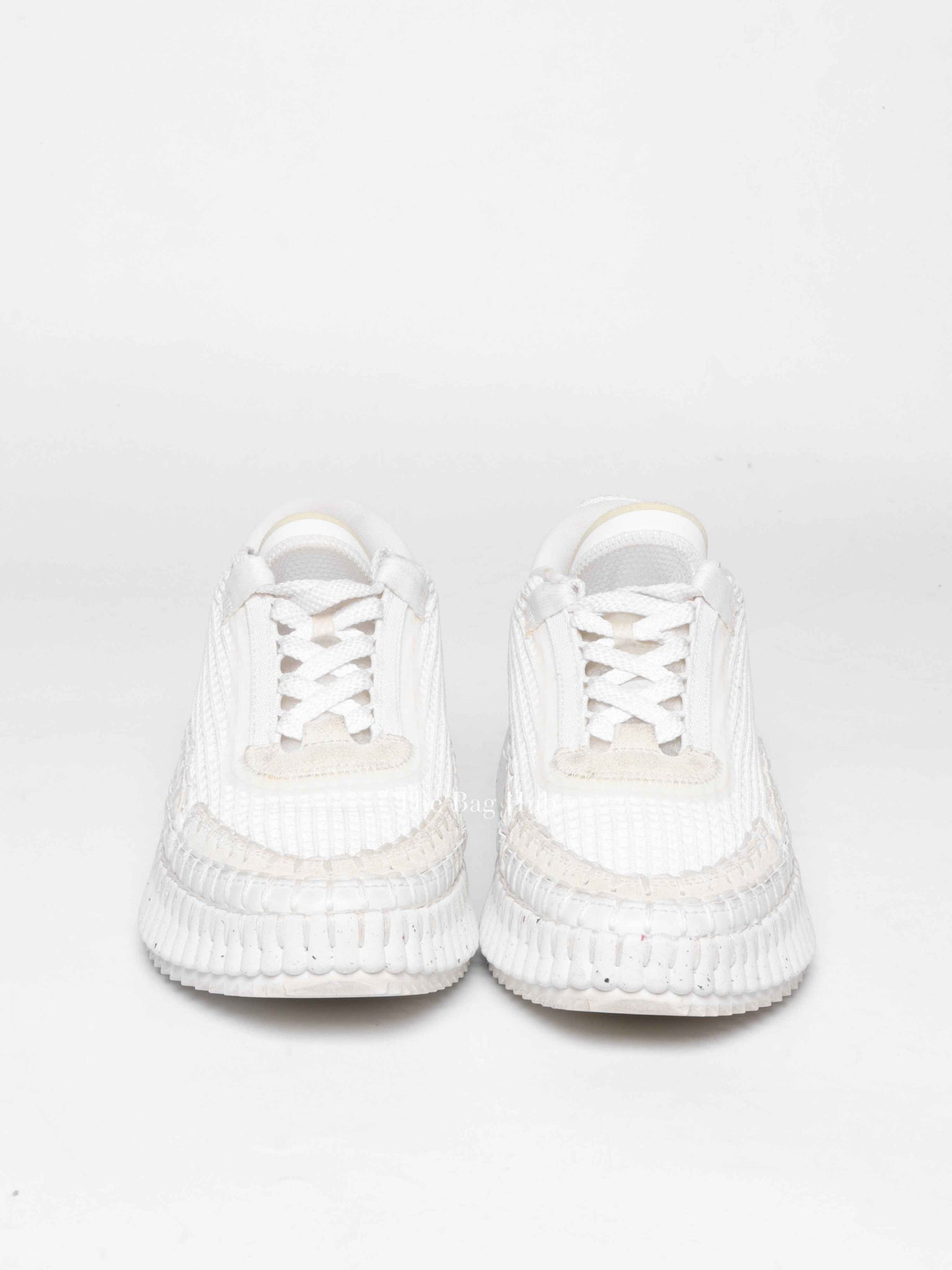 Chloe White Nylon/Polyester Nema Sneakers Size 38