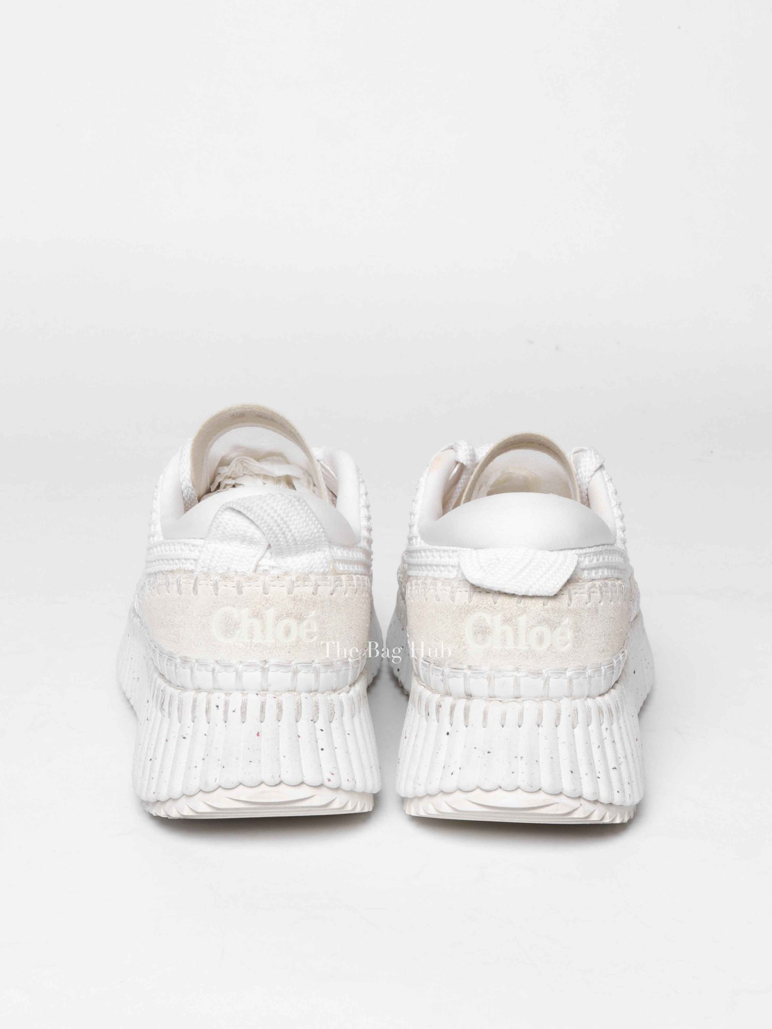 Chloe White Nylon/Polyester Nema Sneakers Size 38