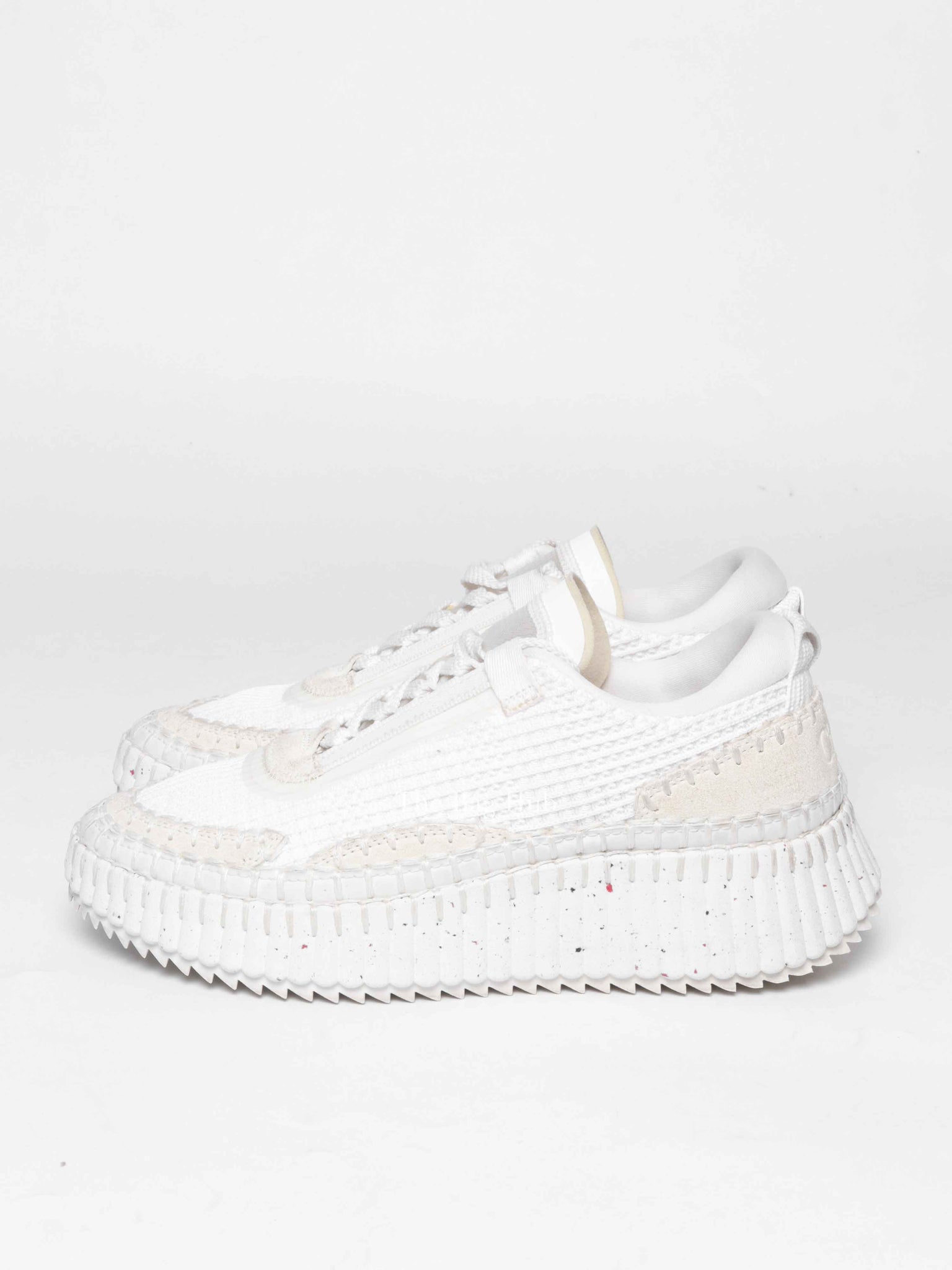 Chloe White Nylon/Polyester Nema Sneakers Size 38
