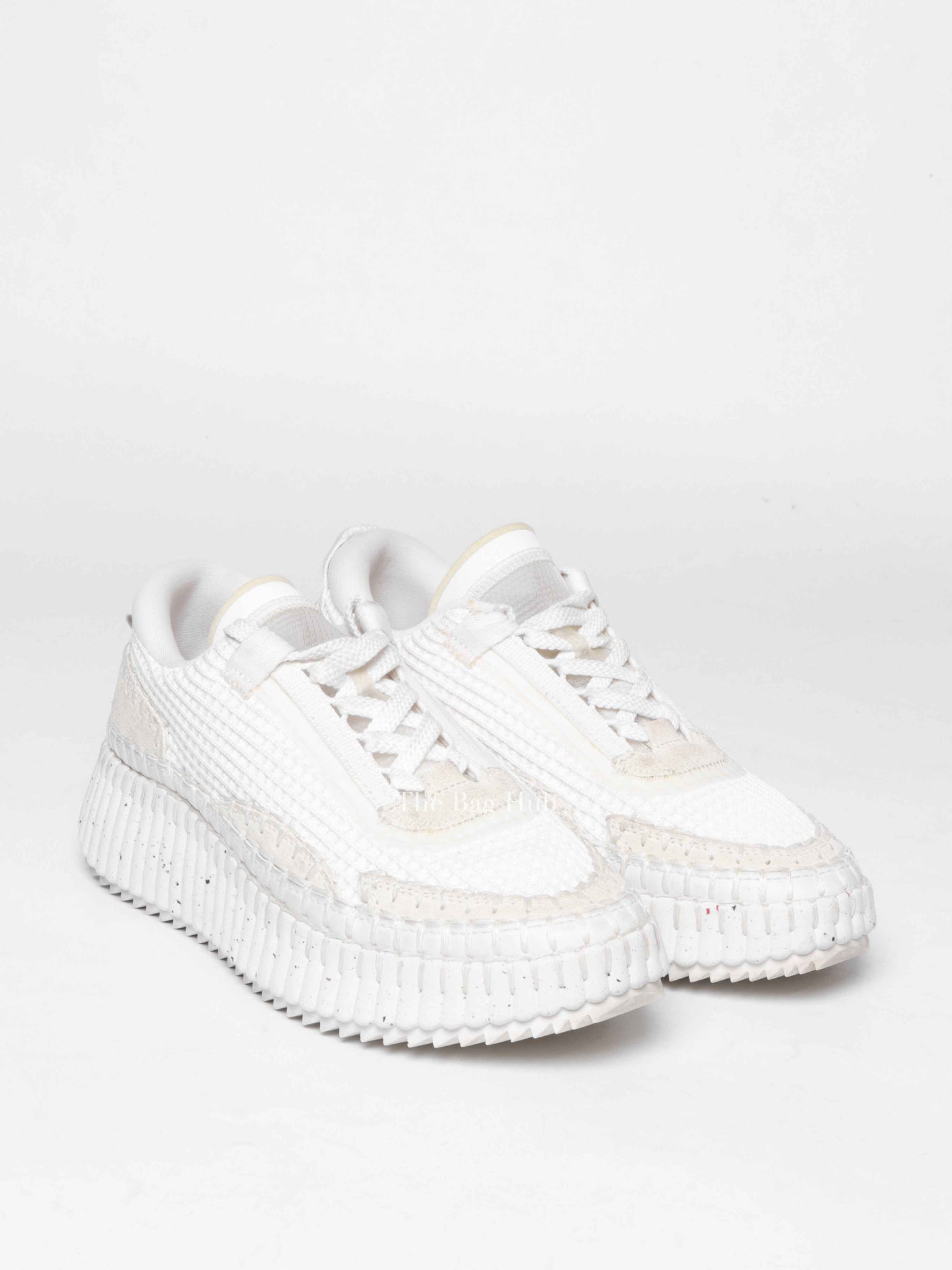 Chloe White Nylon/Polyester Nema Sneakers Size 38