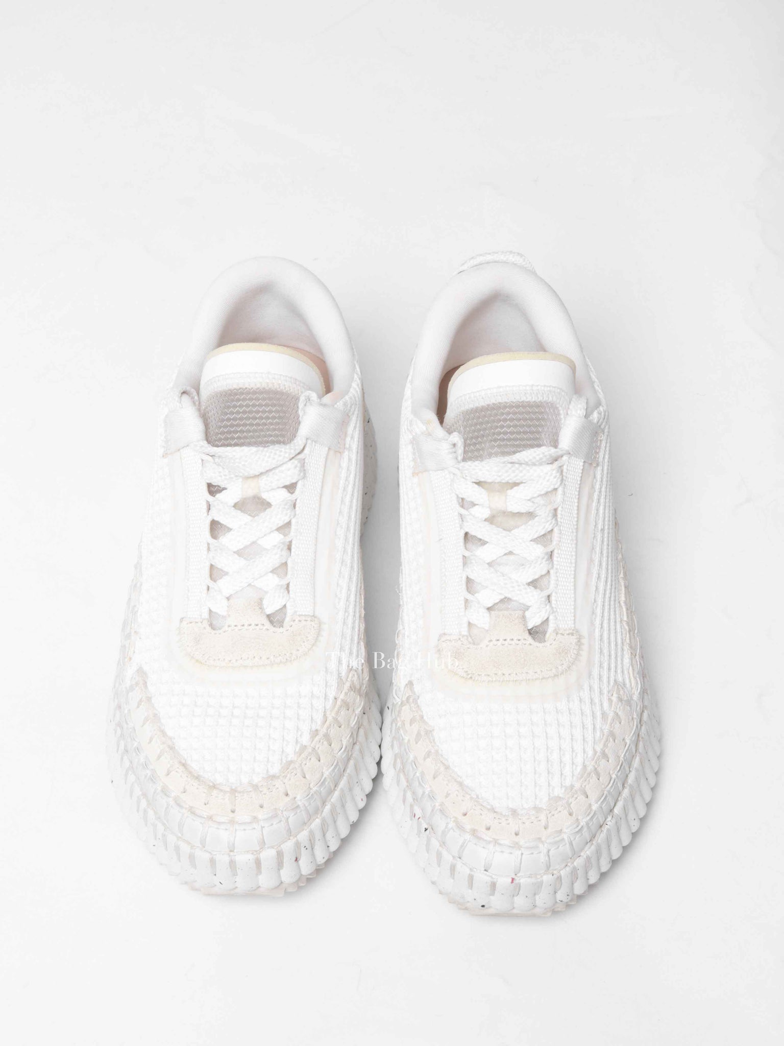 Chloe White Nylon/Polyester Nema Sneakers Size 38