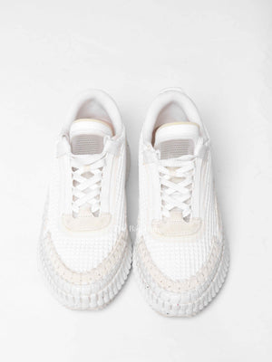 Chloe White Nylon/Polyester Nema Sneakers Size 38