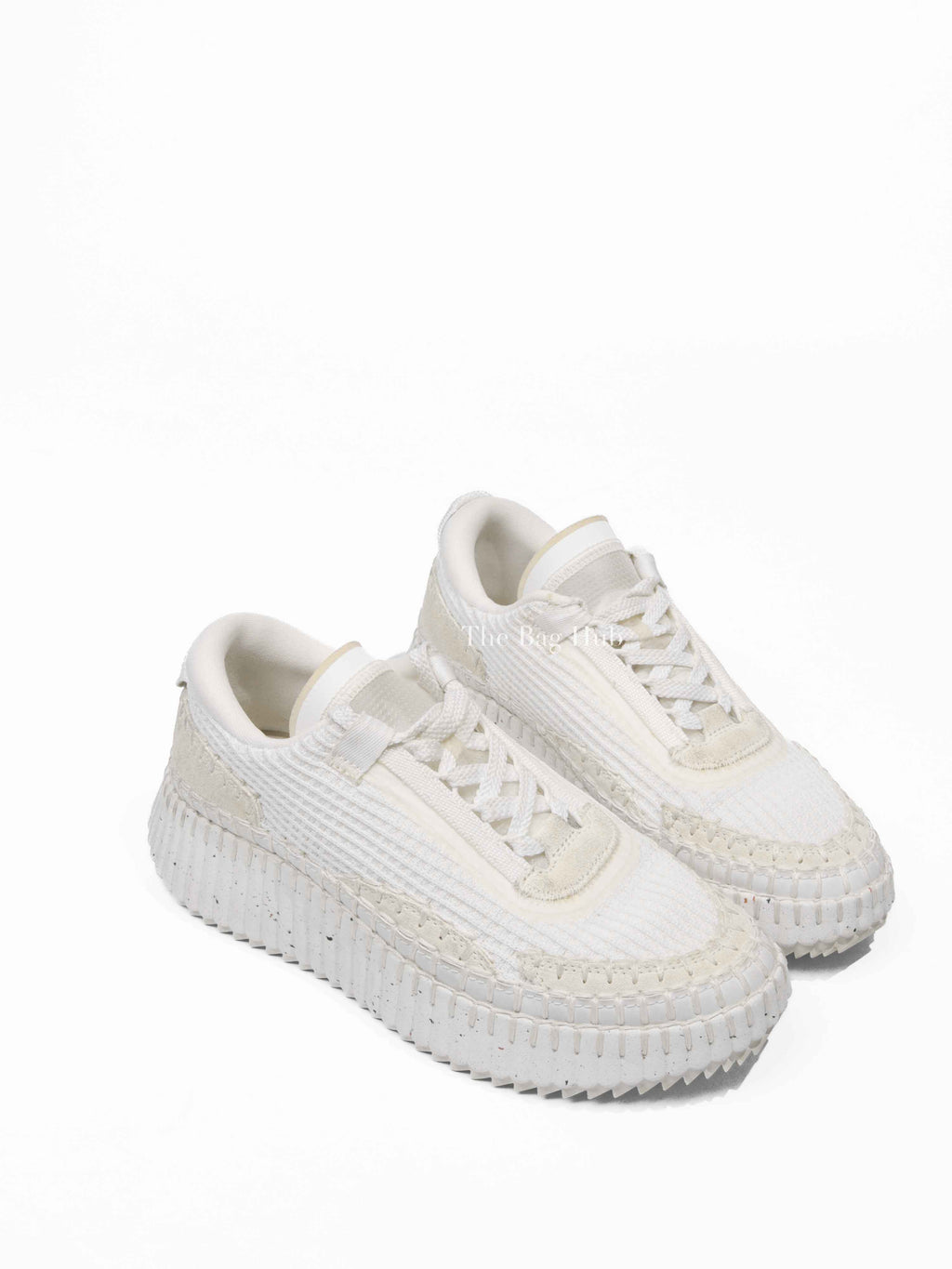 Chloe White Nylon/Polyester Nema Sneakers Size 38