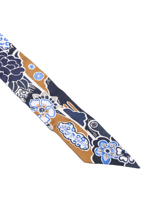 Hermes Marine/Tabac/Blanc Silk Bingata Twilly