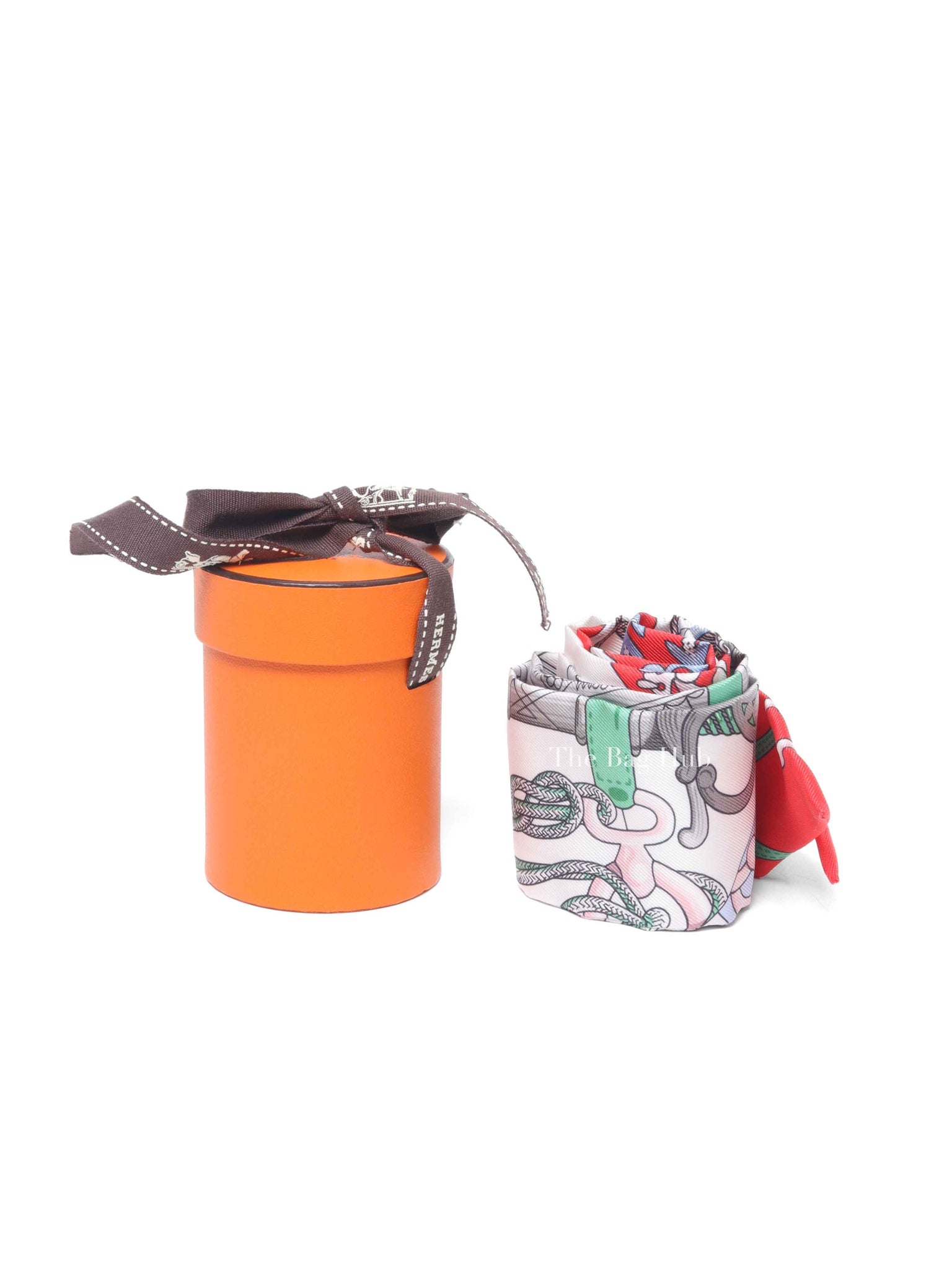 Hermes Grenadine/Blanc/Vert Silk Cliquetis Twilly