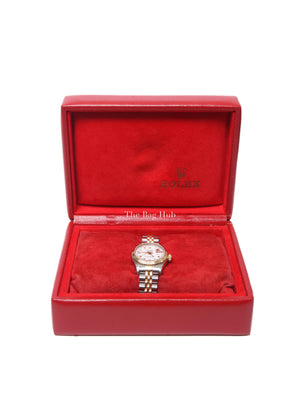 Rolex White Roma Dial Gold/Steel Oyster Perpetual Datejust 69173 Watch