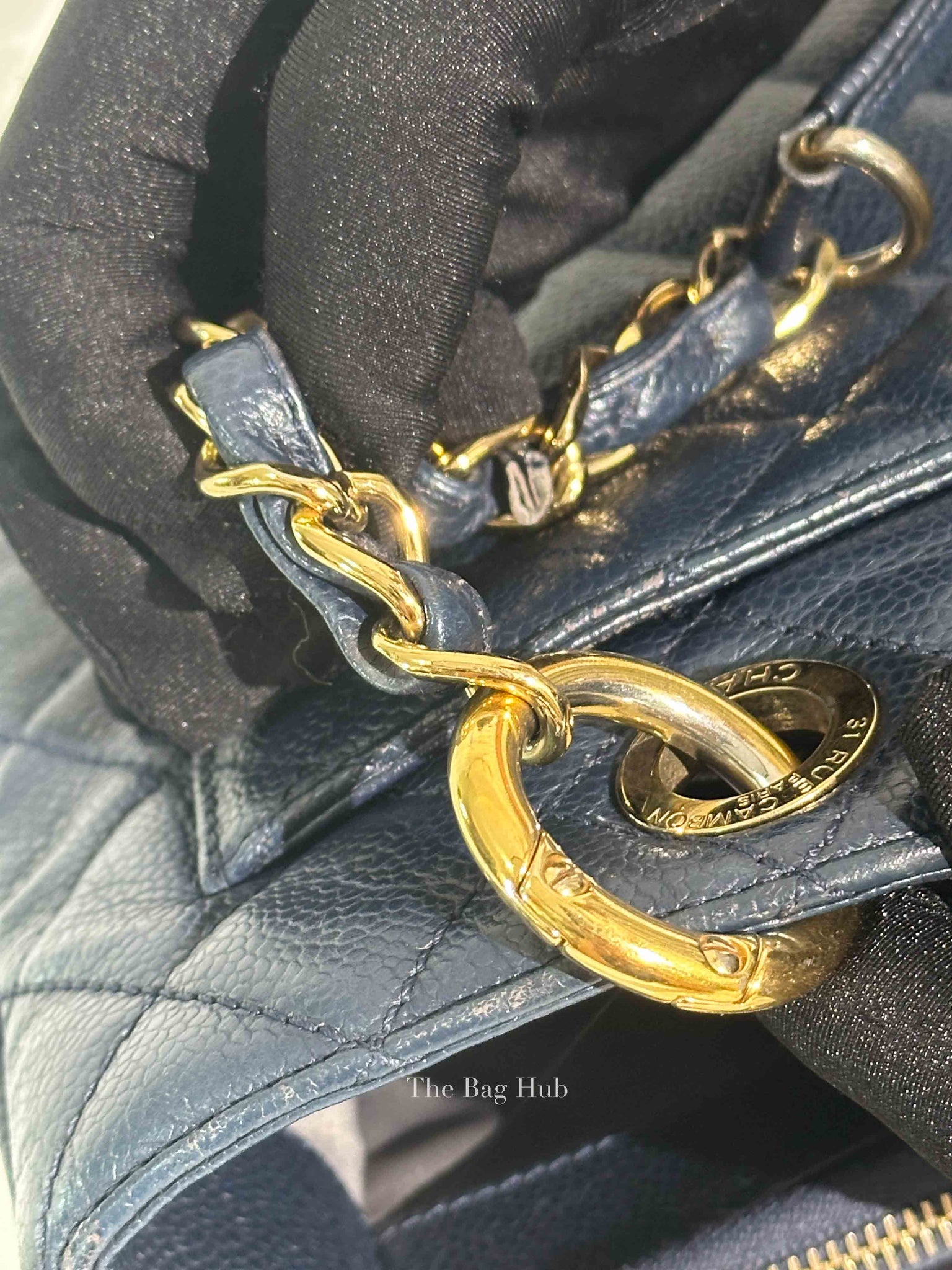 Chanel Navy Blue Caviar GST Tote Bag GHW