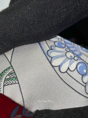 Hermes Grenadine/Blanc/Vert Silk Cliquetis Twilly
