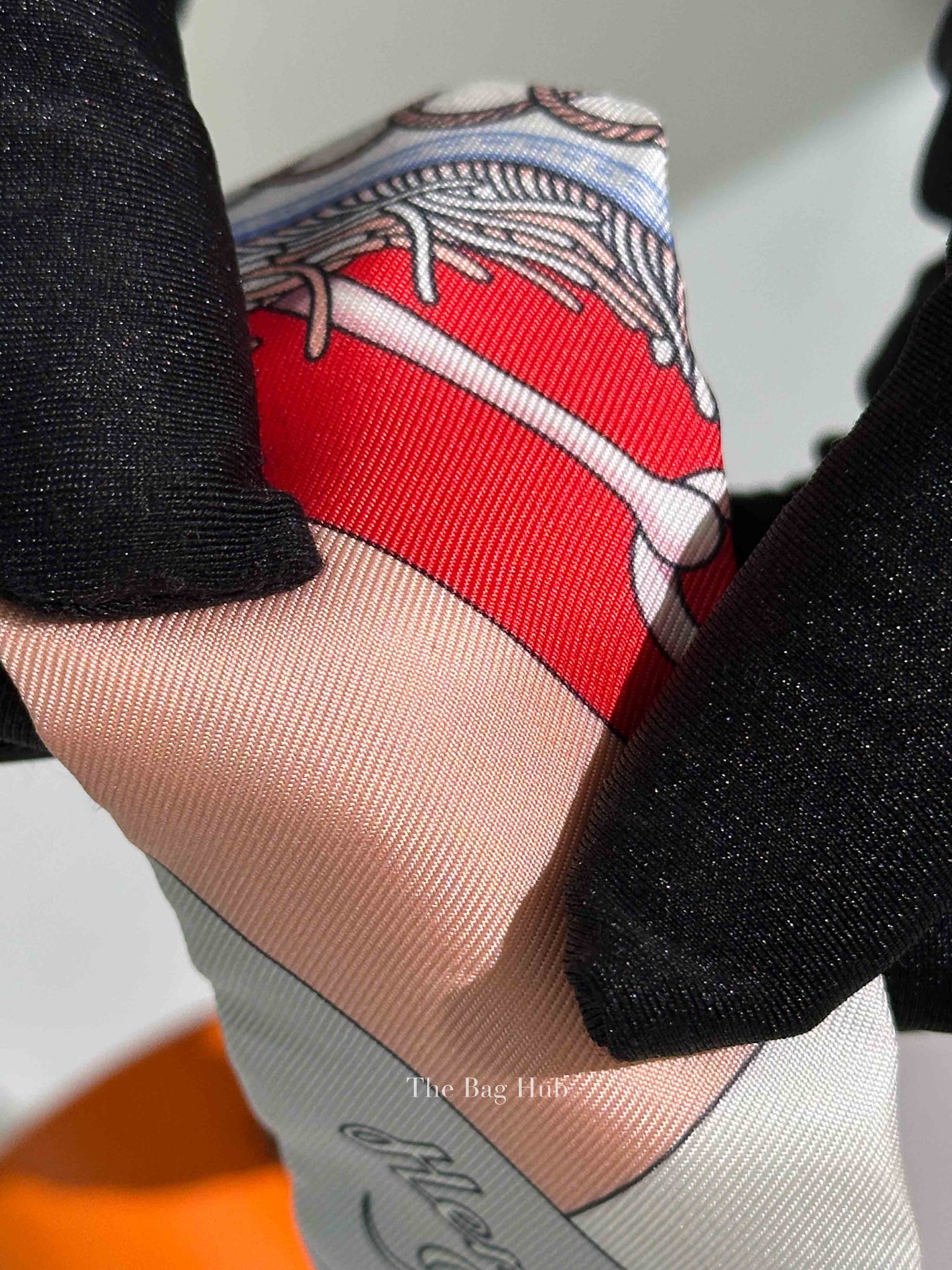 Hermes Grenadine/Blanc/Vert Silk Cliquetis Twilly