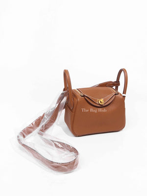 Hermes Gold Leather Mini Lindy GHW