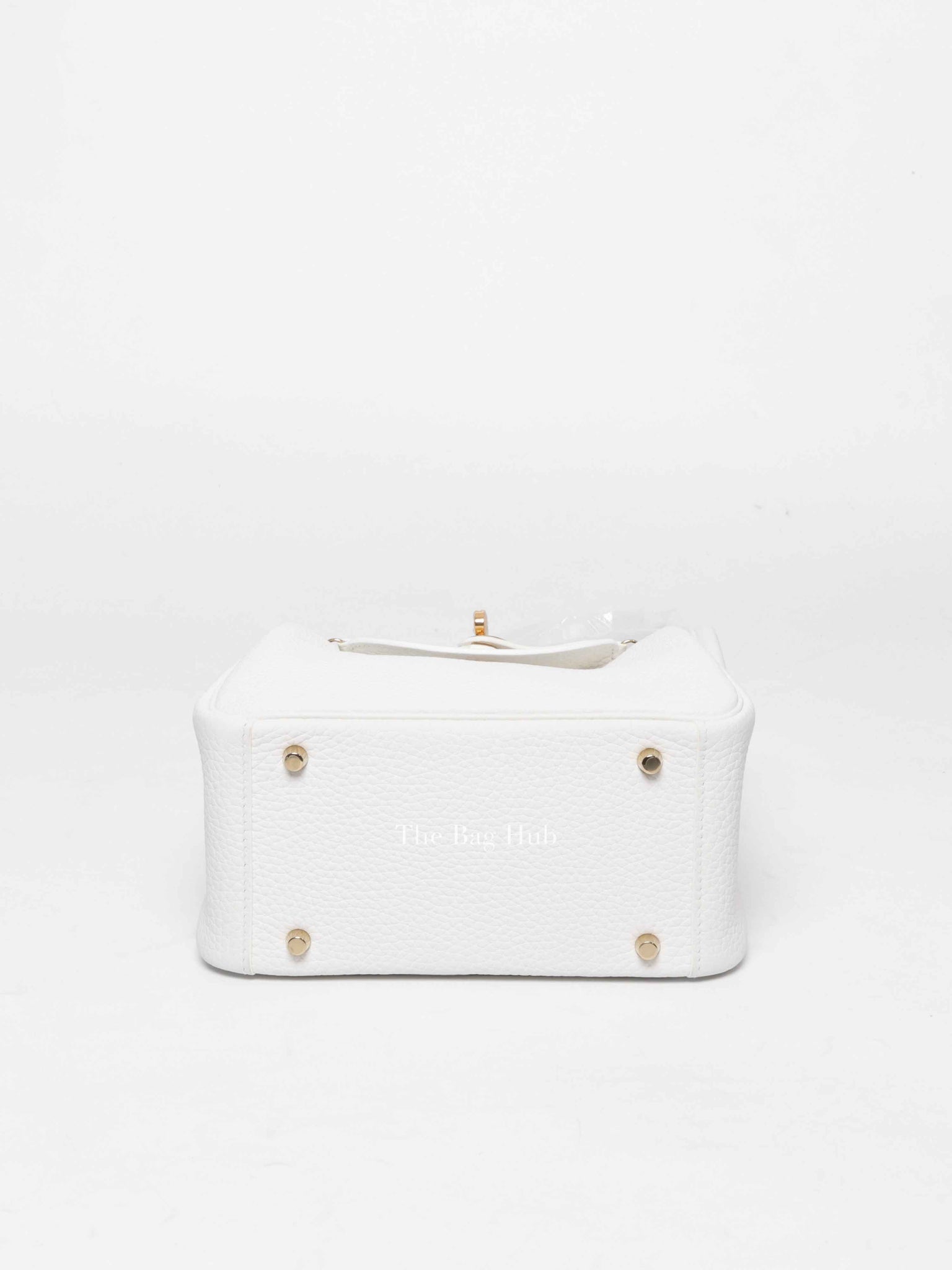 Hermes White Clemence Mini Lindy GHW