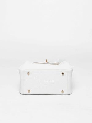 Hermes White Clemence Mini Lindy GHW