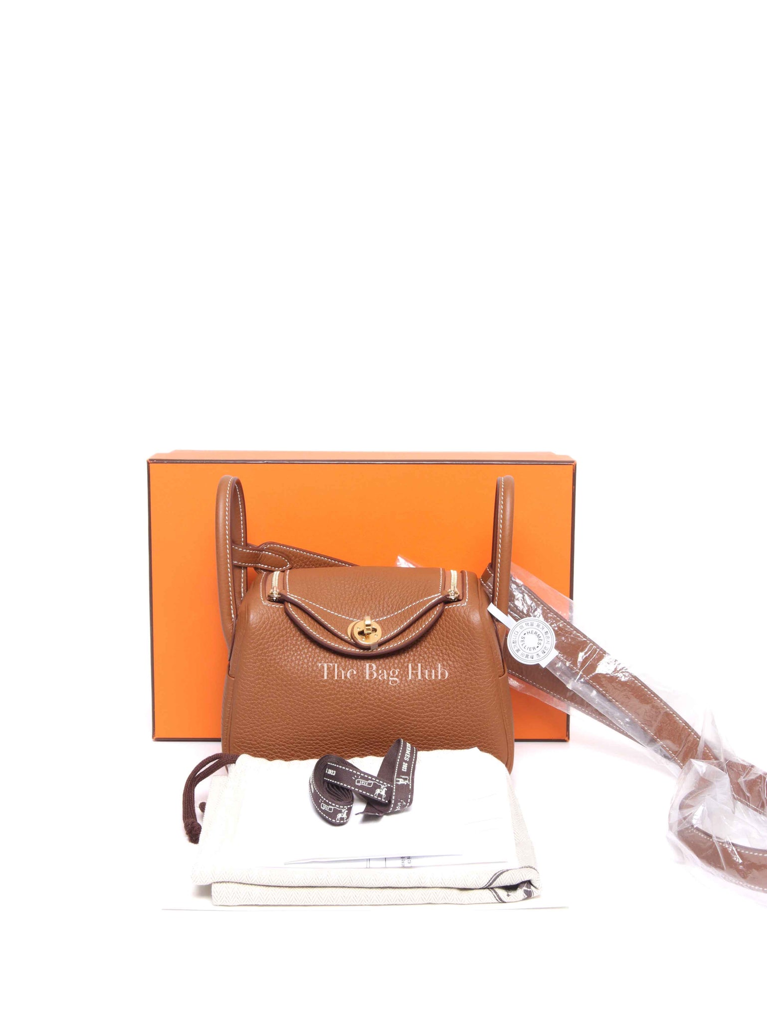 Hermes Gold Leather Mini Lindy GHW