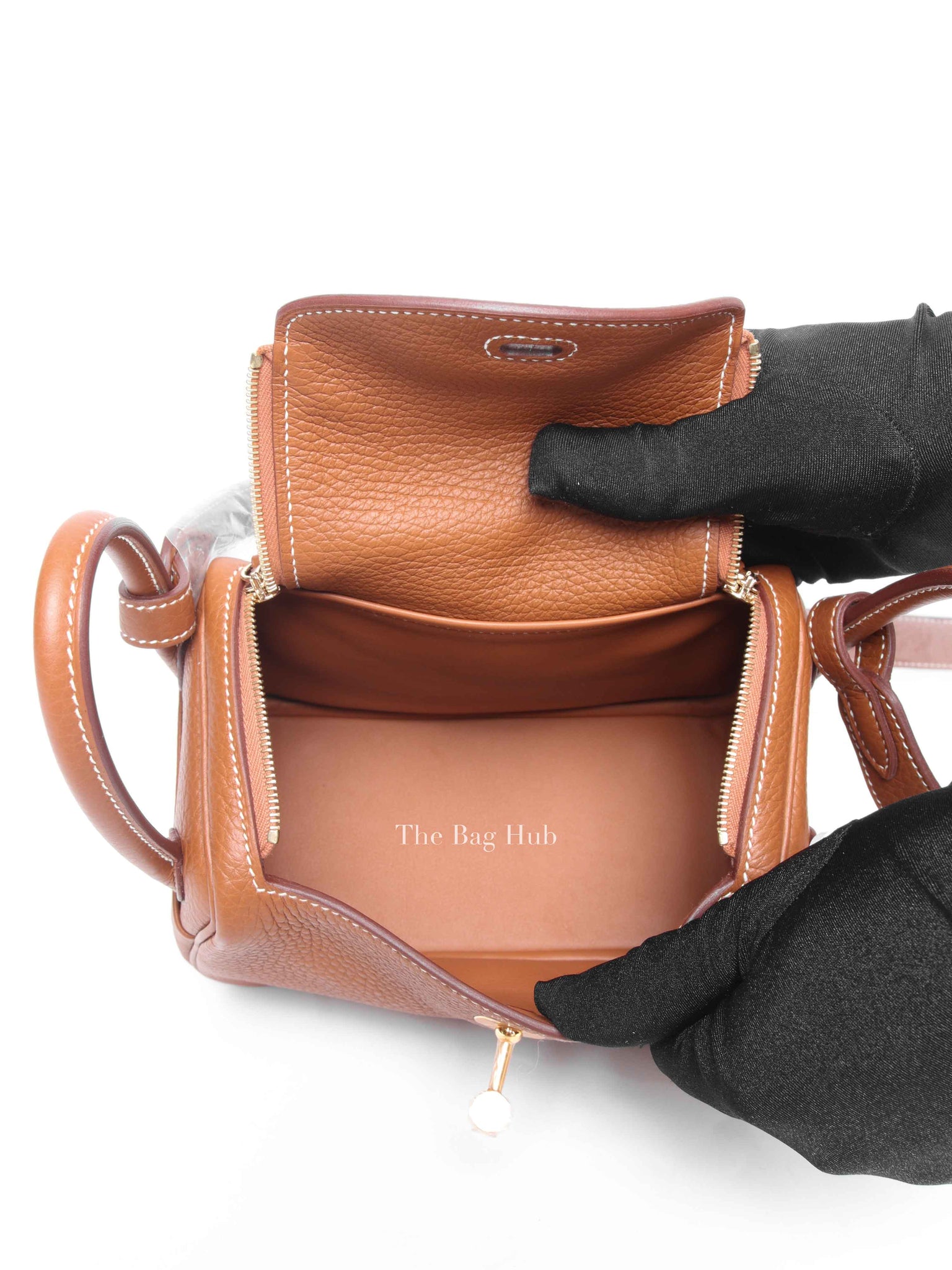 Hermes Gold Leather Mini Lindy GHW