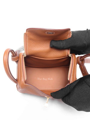 Hermes Gold Leather Mini Lindy GHW