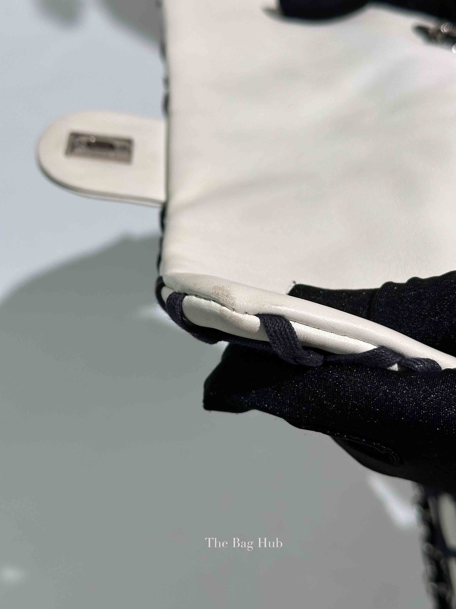 Chanel White Leather Canebiers Jumbo Net Flap Bag
