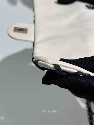 Chanel White Leather Canebiers Jumbo Net Flap Bag
