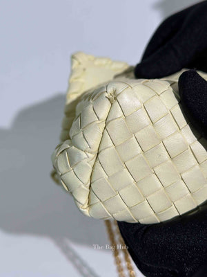 Bottega Veneta Light Yellow Intrecciato Nappa Baby Olimpia Shoulder Bag