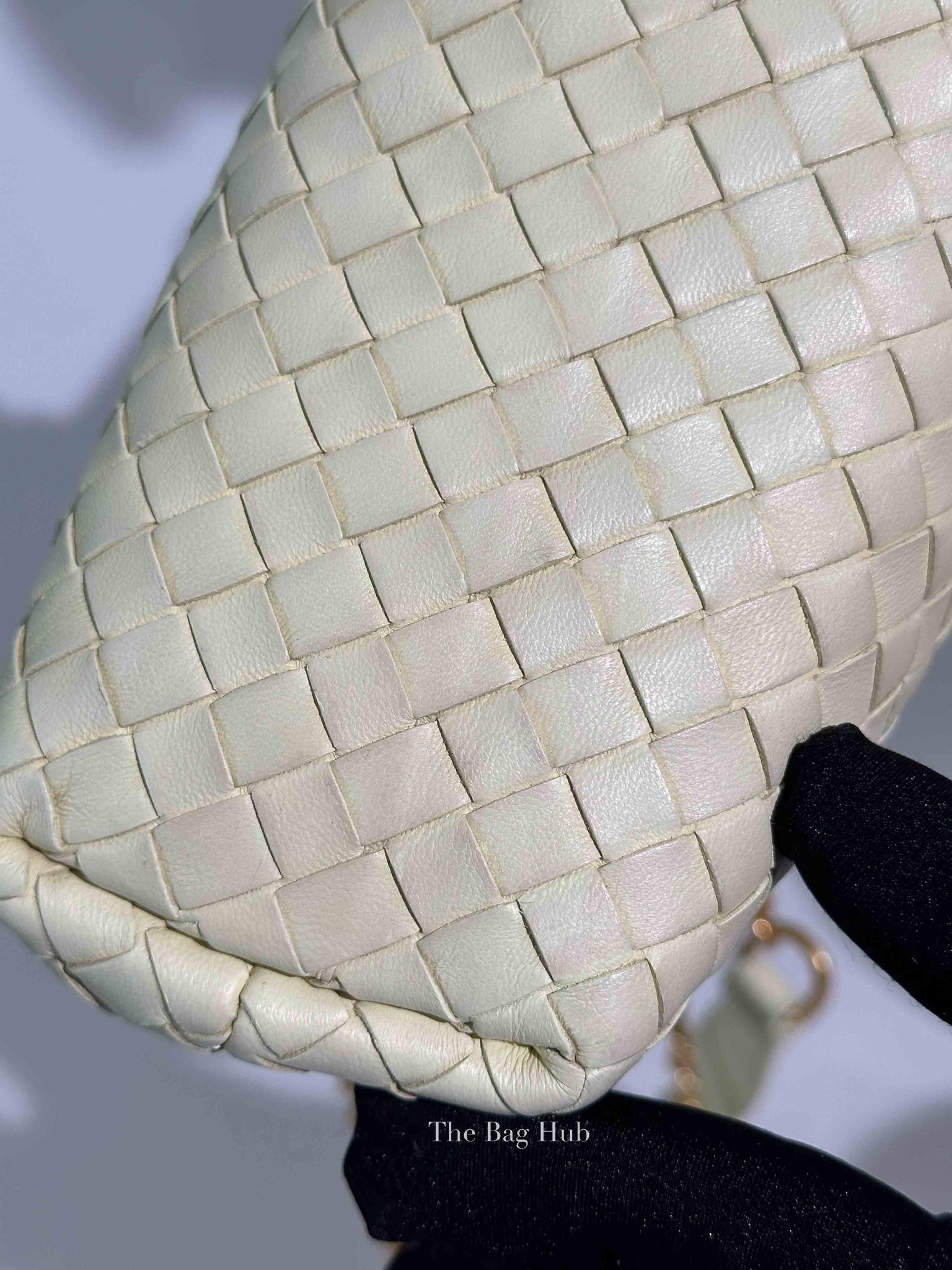 Bottega Veneta Light Yellow Intrecciato Nappa Baby Olimpia Shoulder Bag