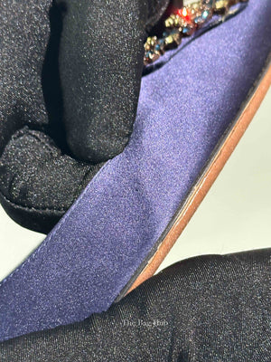 Manolo Blahnik Navy Blue Hangisi Flats Size 36