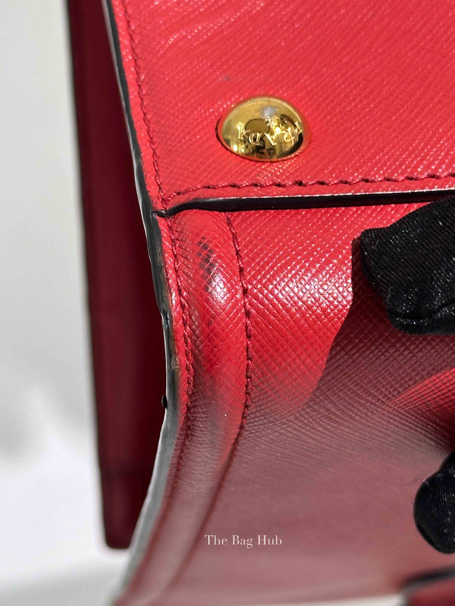 Prada Fuoco Saffiano and Soft Calfskin 2 Way Bag 1BA228
