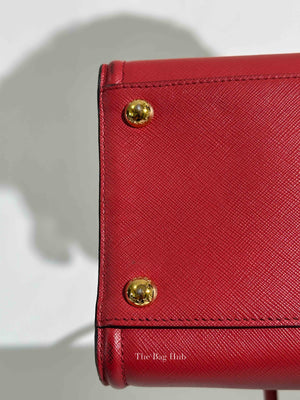 Prada Fuoco Saffiano and Soft Calfskin 2 Way Bag 1BA228