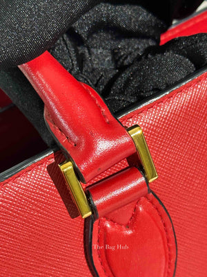 Prada Fuoco Saffiano and Soft Calfskin 2 Way Bag 1BA228