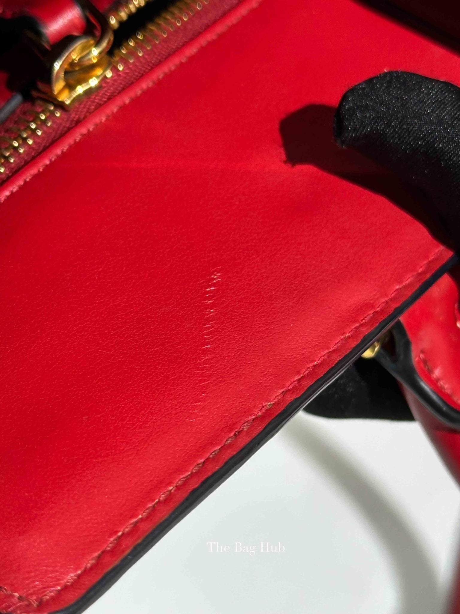 Prada Fuoco Saffiano and Soft Calfskin 2 Way Bag 1BA228