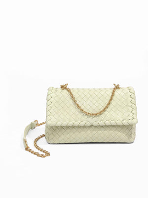 Bottega Veneta Light Yellow Intrecciato Nappa Baby Olimpia Shoulder Bag