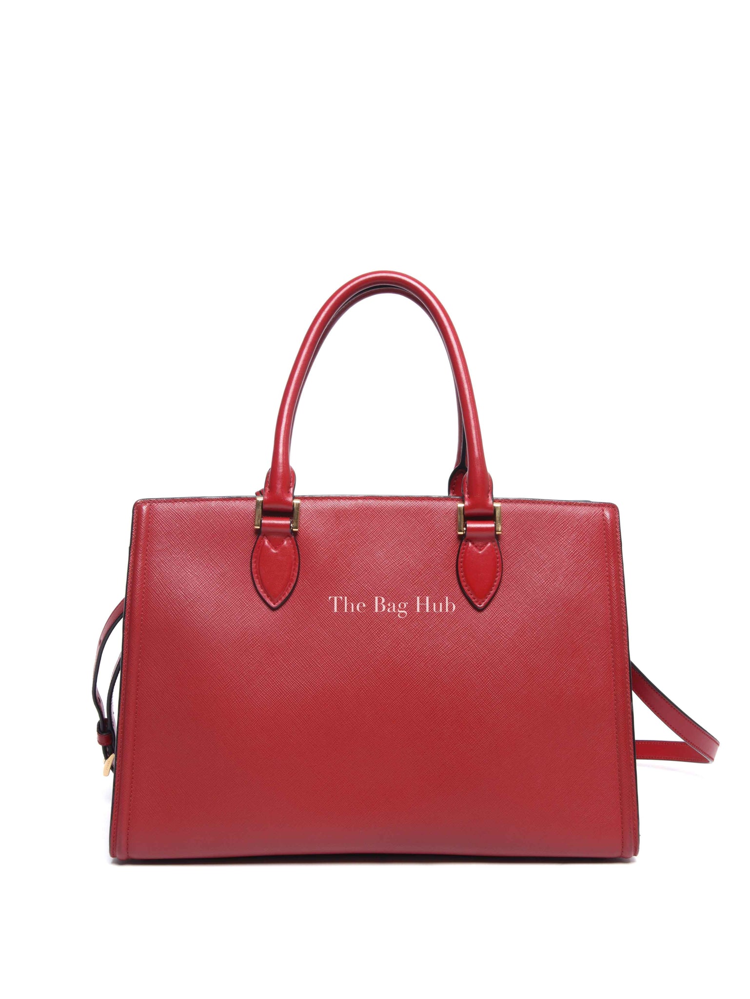 Prada Fuoco Saffiano and Soft Calfskin 2 Way Bag 1BA228