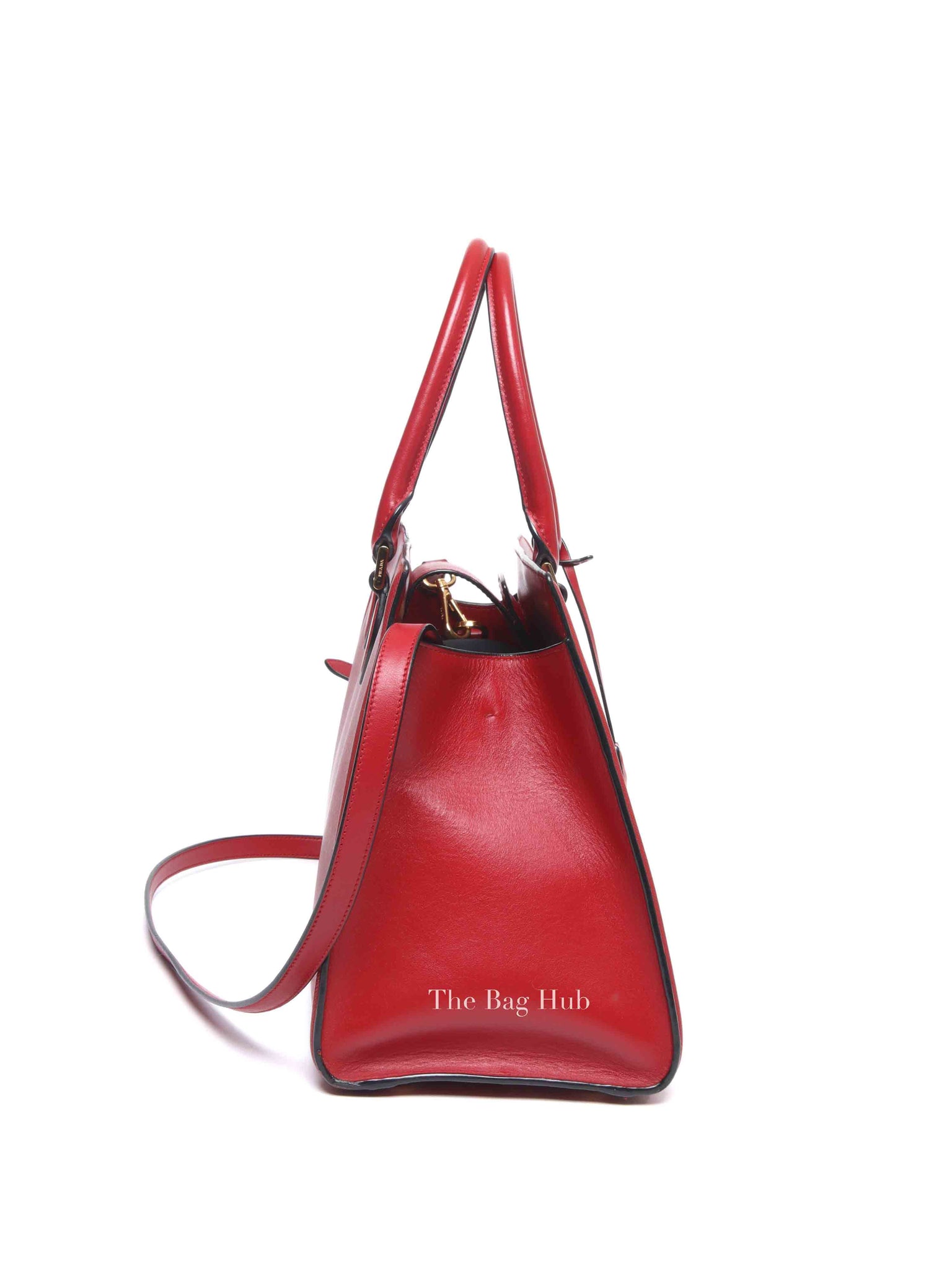 Prada Fuoco Saffiano and Soft Calfskin 2 Way Bag 1BA228