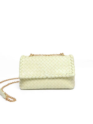 Bottega Veneta Light Yellow Intrecciato Nappa Baby Olimpia Shoulder Bag