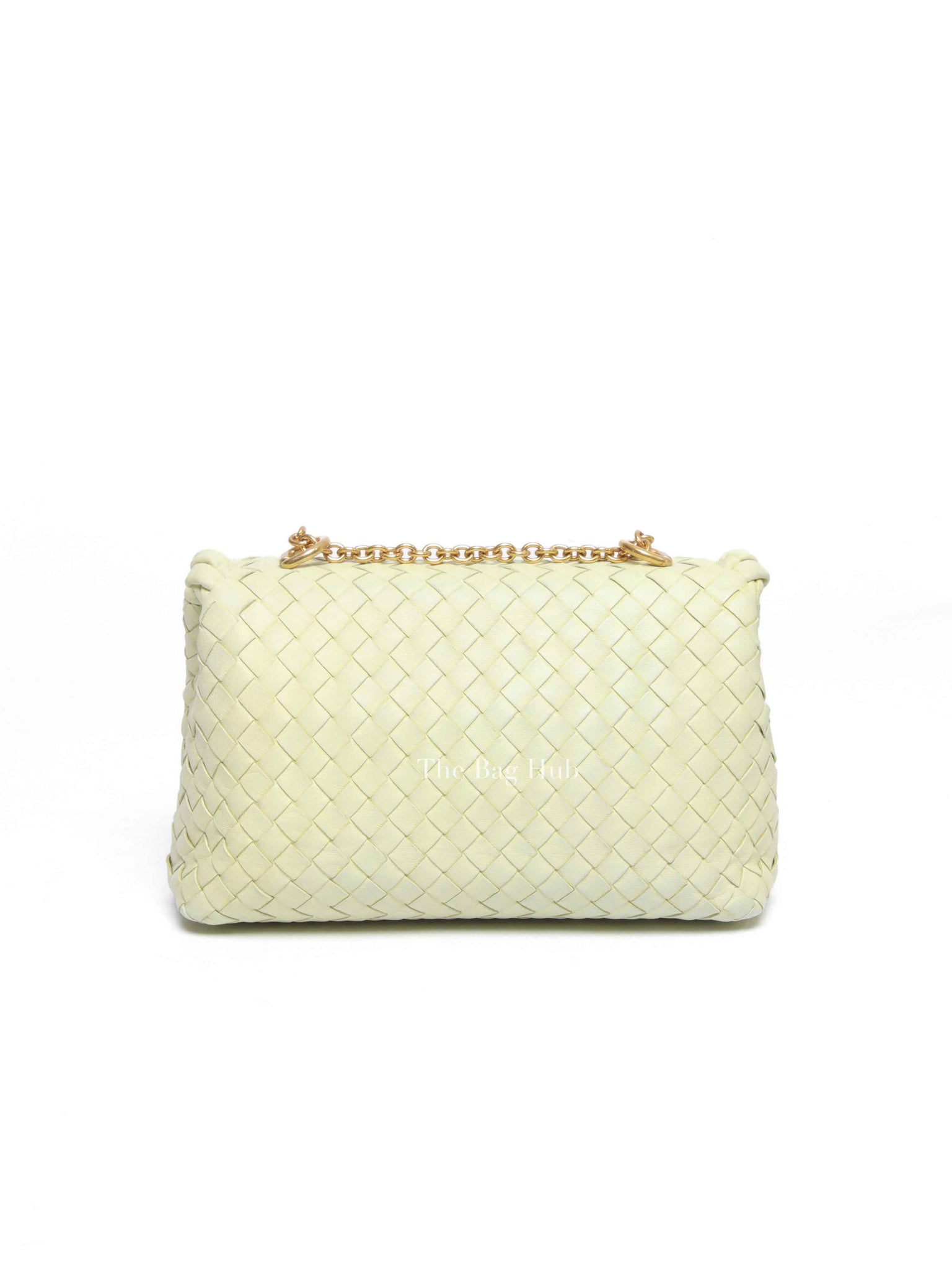 Bottega Veneta Light Yellow Intrecciato Nappa Baby Olimpia Shoulder Bag