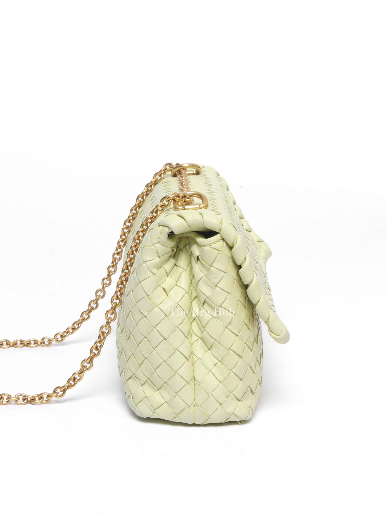 Bottega Veneta Light Yellow Intrecciato Nappa Baby Olimpia Shoulder Bag