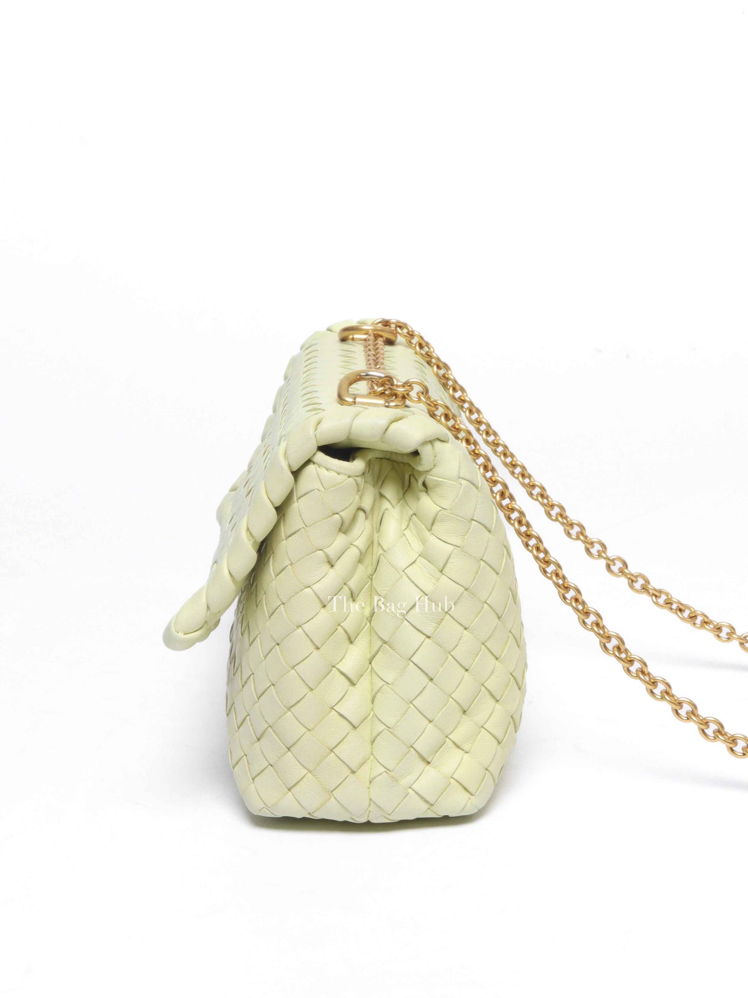 Bottega Veneta Light Yellow Intrecciato Nappa Baby Olimpia Shoulder Bag