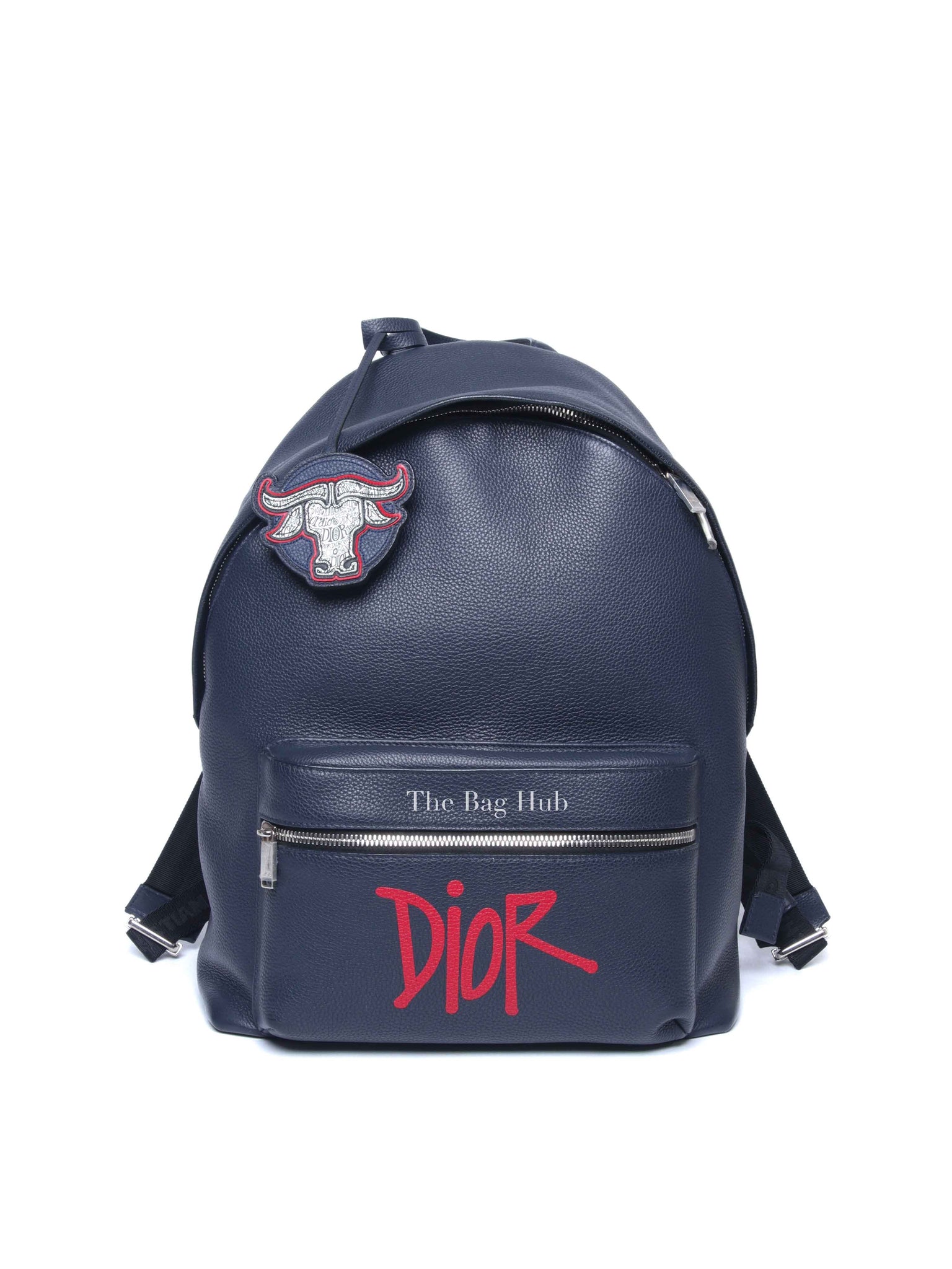 Dior Navy Blue Calfskin Dior x Shawn Stussy Backpack
