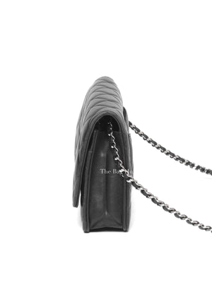 Chanel Black Quilted Lambskin Leather Wallet On Chain SHW