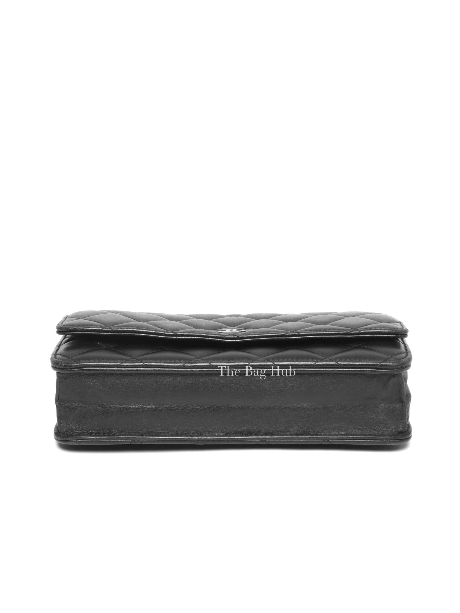 Chanel Black Quilted Lambskin Leather Wallet On Chain SHW