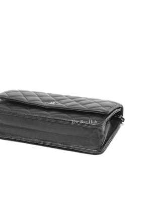 Chanel Black Quilted Lambskin Leather Wallet On Chain SHW