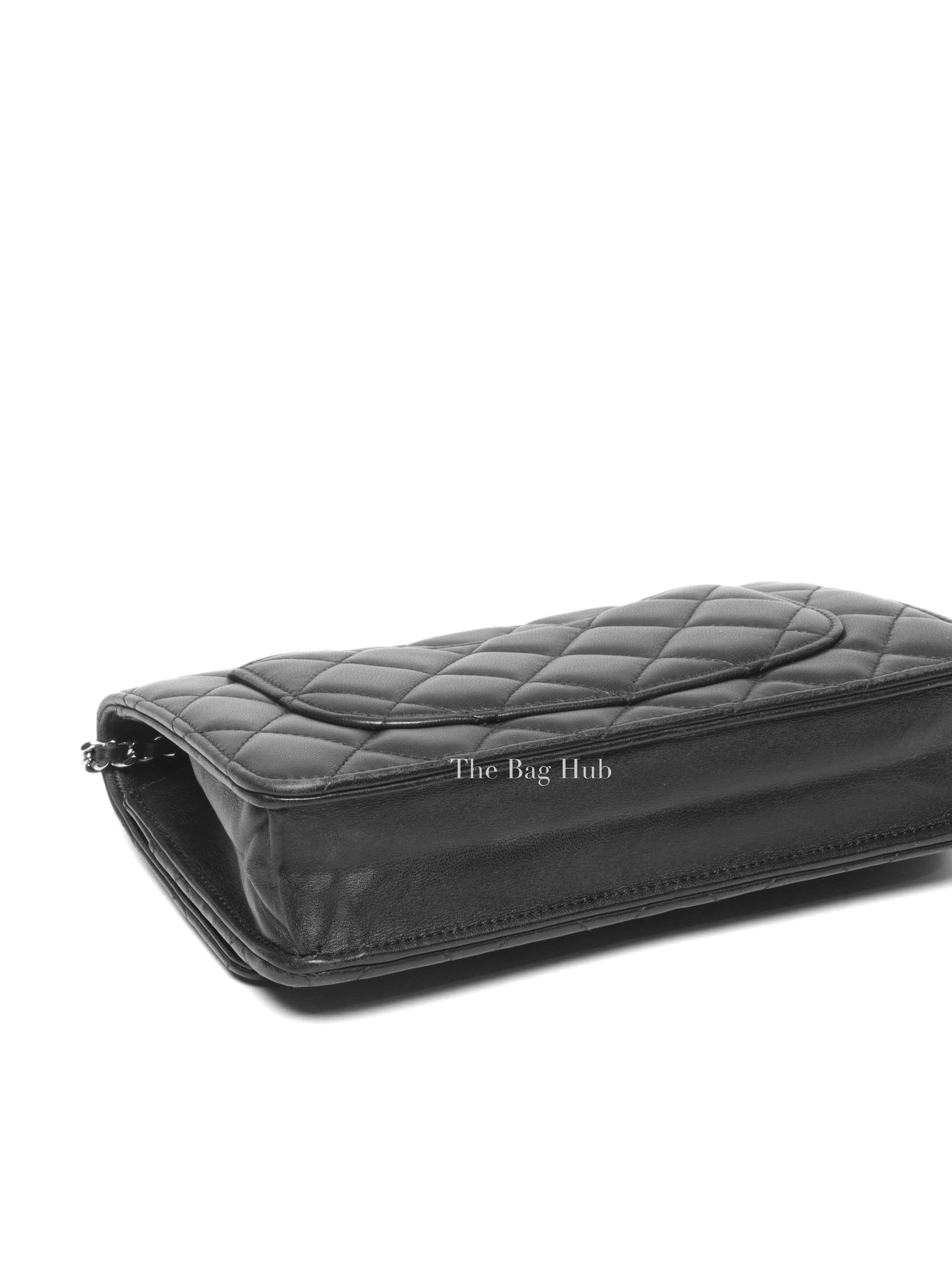 Chanel Black Quilted Lambskin Leather Wallet On Chain SHW