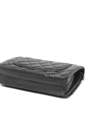 Chanel Black Quilted Lambskin Leather Wallet On Chain SHW