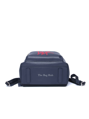 Dior Navy Blue Calfskin Dior x Shawn Stussy Backpack