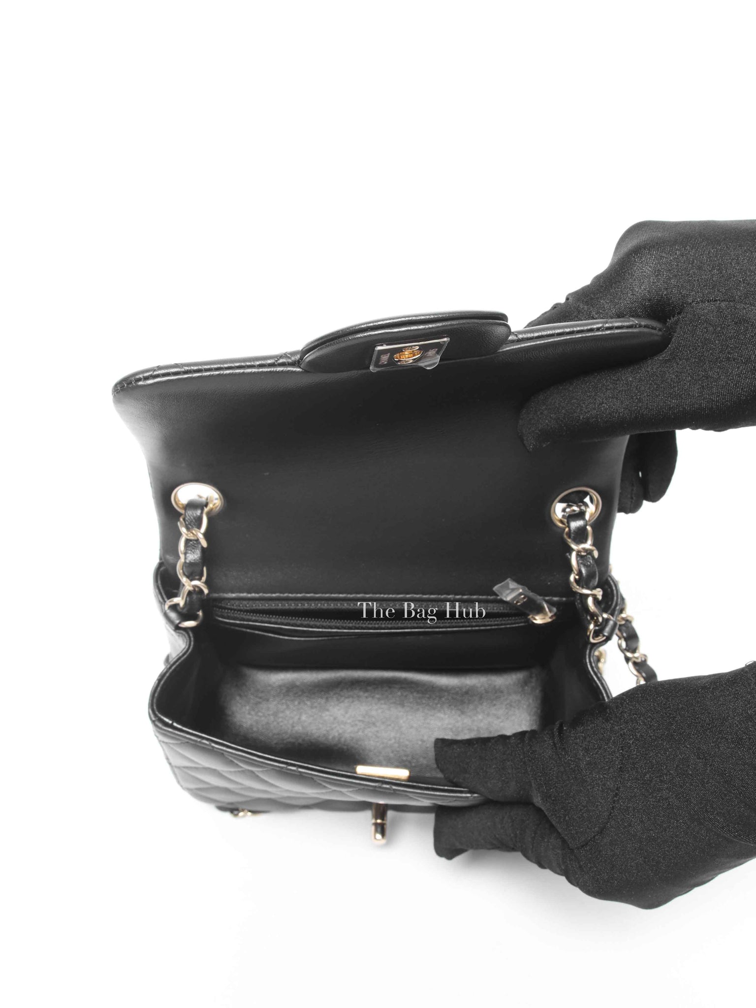 Chanel Black Lambskin Mini Flap Square GHW