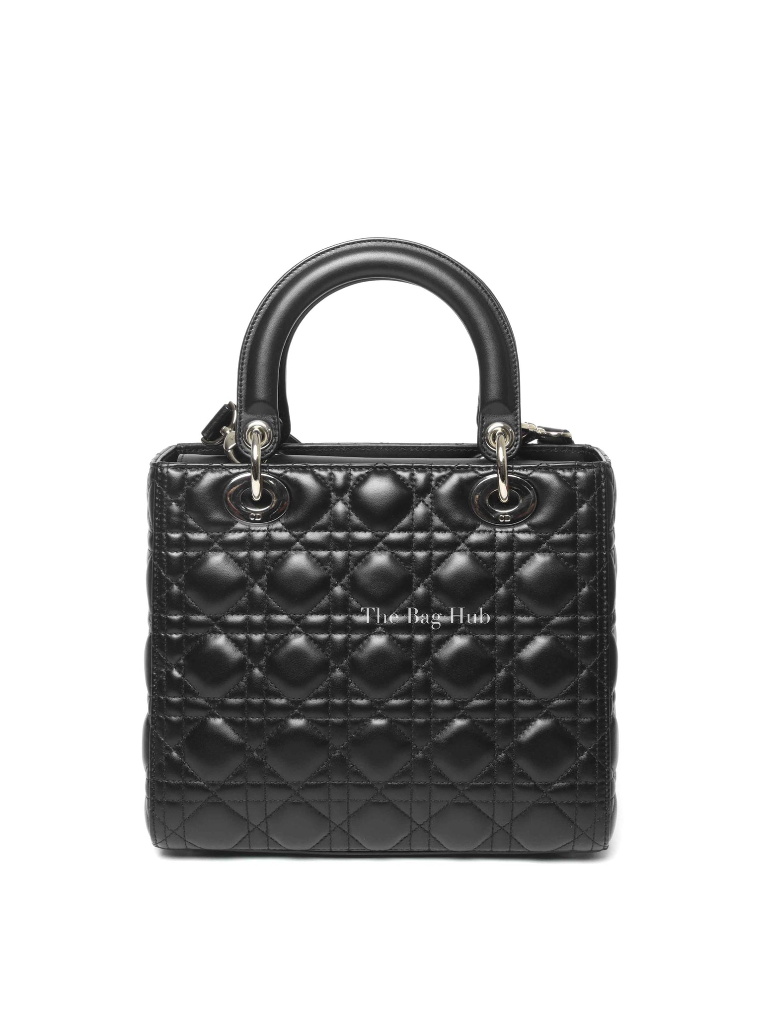 Dior Black Lambskin Cannage Medium Lady Dior Bag