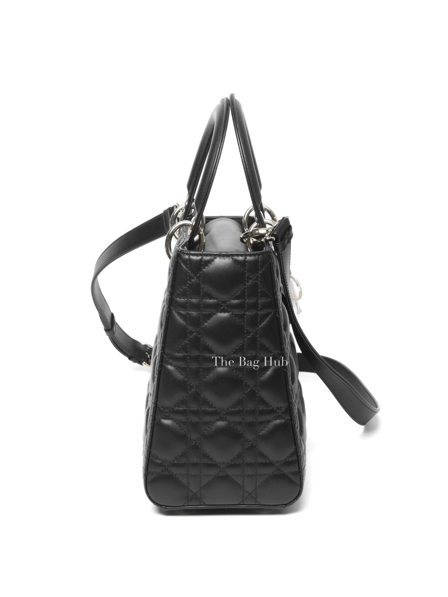 Dior Black Lambskin Cannage Medium Lady Dior Bag