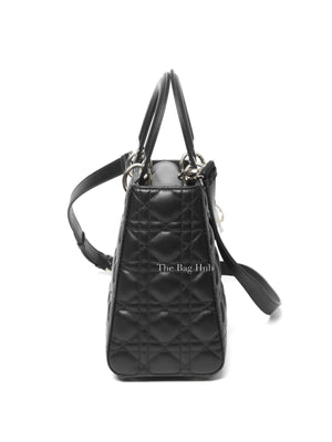 Dior Black Lambskin Cannage Medium Lady Dior Bag