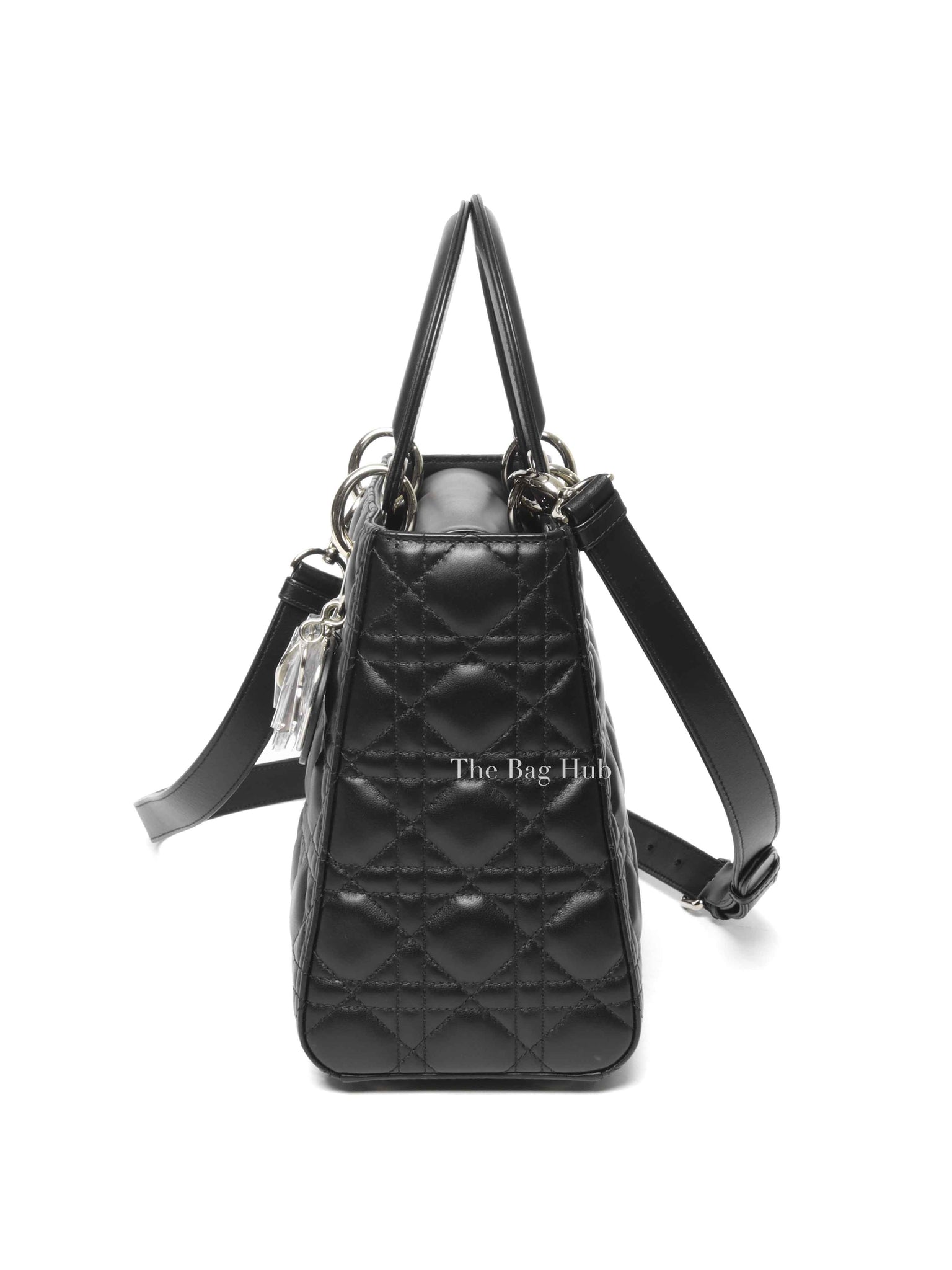 Dior Black Lambskin Cannage Medium Lady Dior Bag