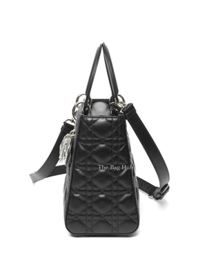 Dior Black Lambskin Cannage Medium Lady Dior Bag