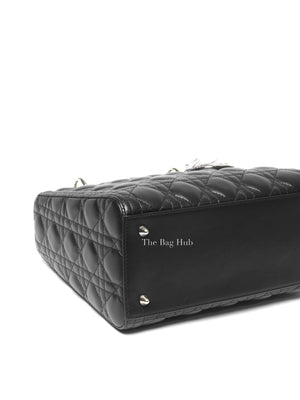 Dior Black Lambskin Cannage Medium Lady Dior Bag