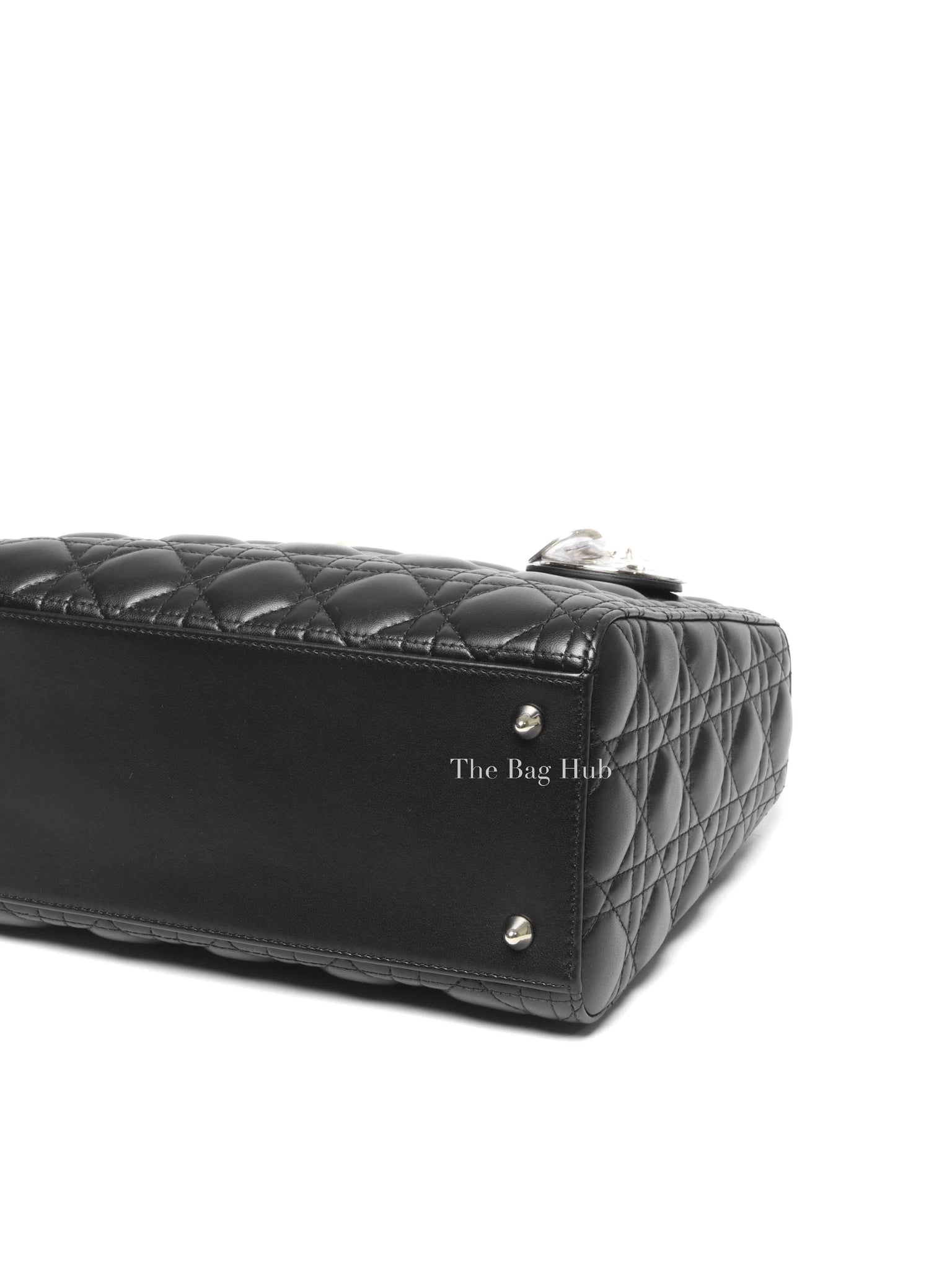 Dior Black Lambskin Cannage Medium Lady Dior Bag